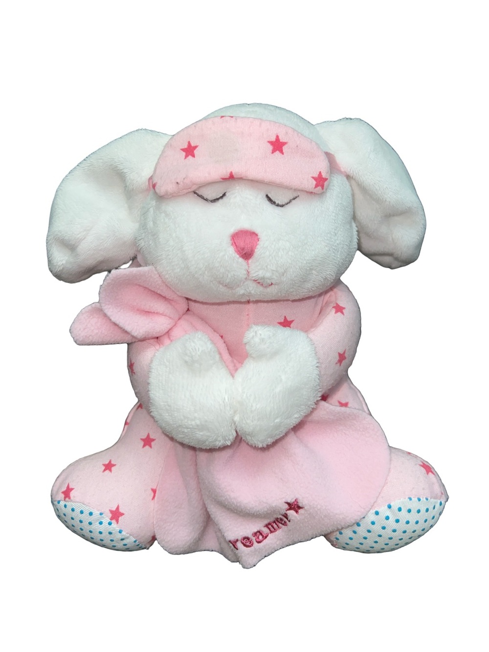 Kids II Dreamer Bunny Rabbit Pink Stuffed Plush NO SOUND  Toy 8" 2003